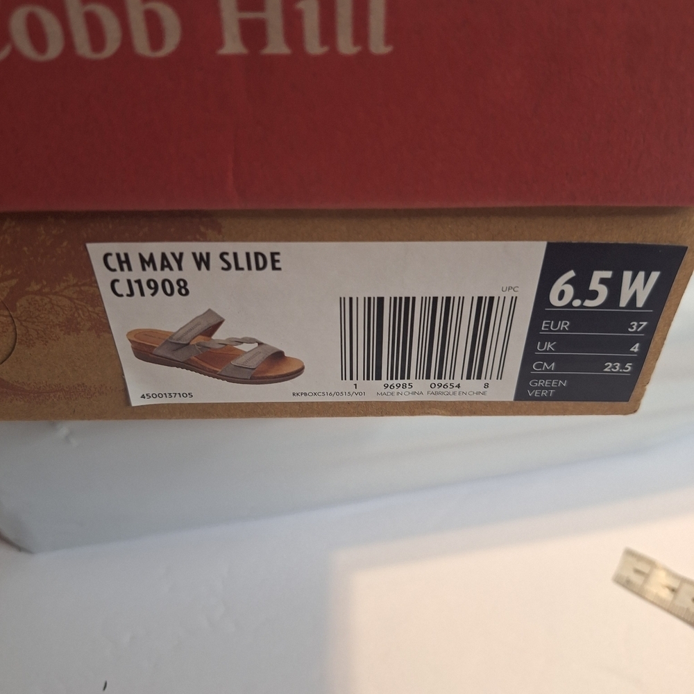 New Cobb Hill May Green Vert Leather Women's Sandals. Size 6.5 W - Picture 6 of 7